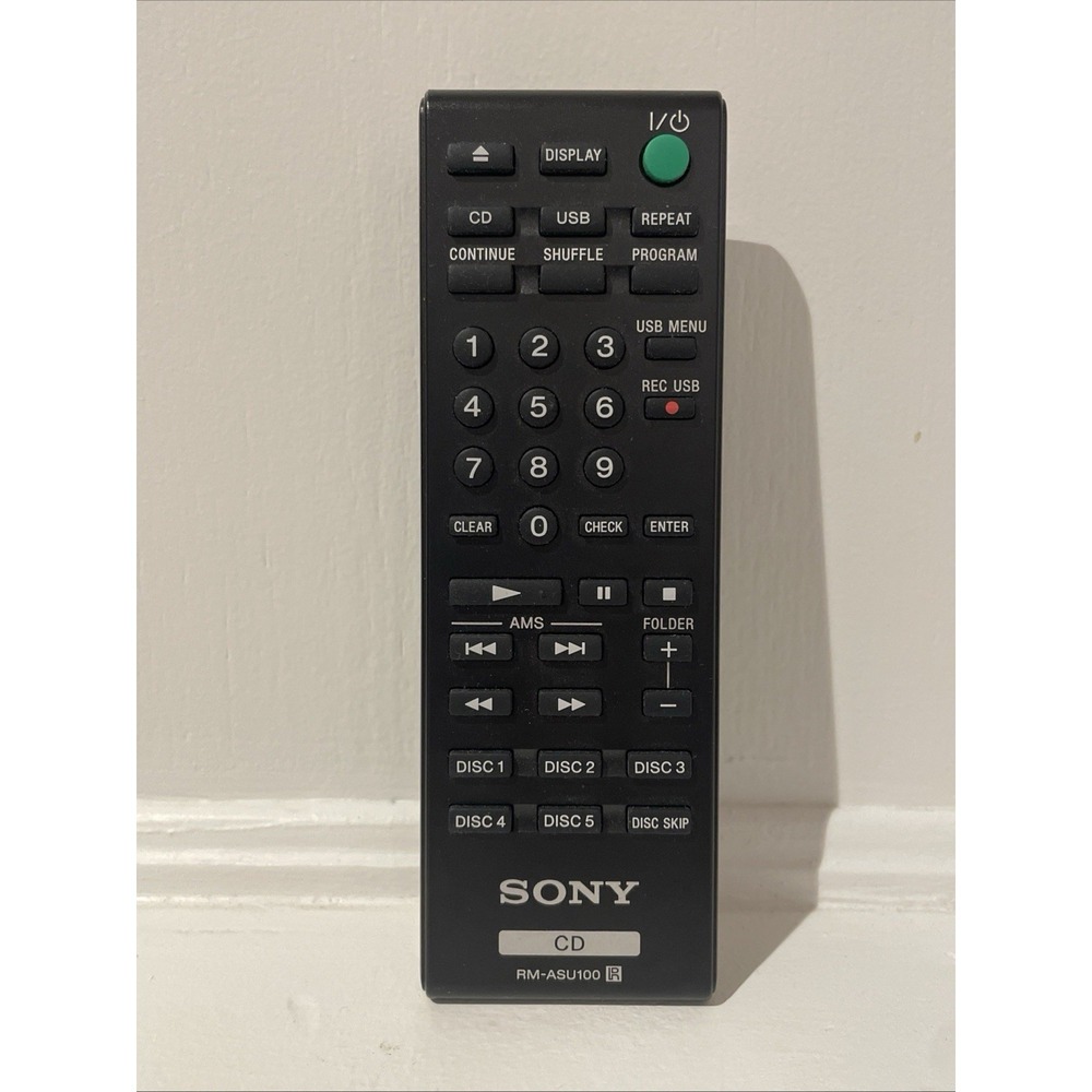Genuine Sony RM-ASU100 CD Remote Control 5-Disc USB Shuffle Program Black IR
